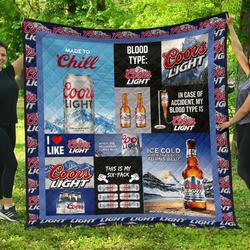 Coors Light Funny Gift For Beer Lover Quilt and Home Decor