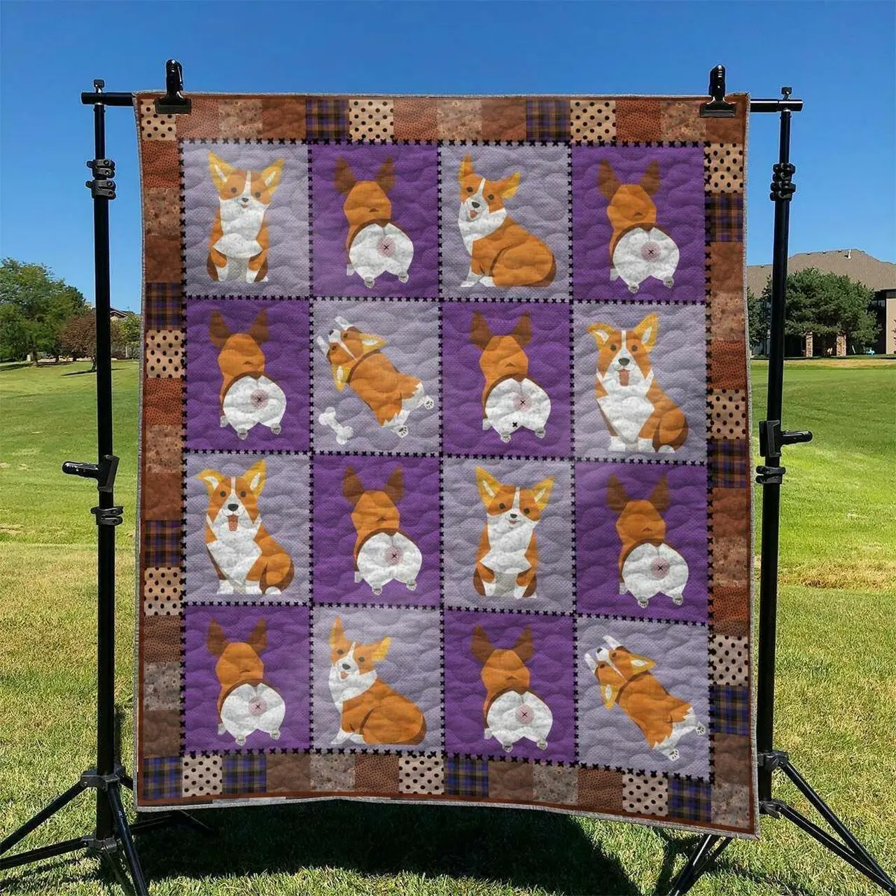 Corgi Dog DHCKL0909 Quilt Blanket and Home Decor