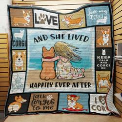 Corgi Dog Jfj Quilt Vgt and Home Decor