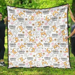 Corgi Dog Pattern DHCDHC DT1910 Quilt Blanket and Home Decor