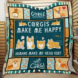 Corgi Dog Quilt Blanket ABC07111088 and Home Decor