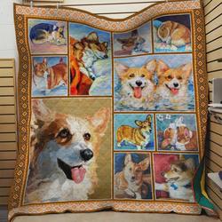 Corgi Is So Sweet Quilt Blanket Great Customized Blanket Gifts For Birthday Christmas Thanksgiving and Home Decor