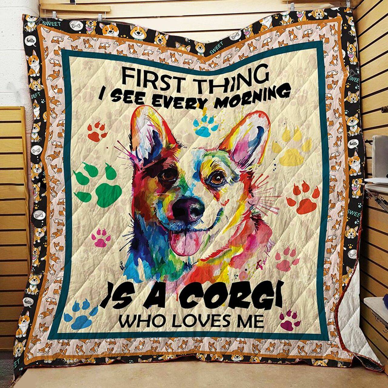 Corgi Jfj Quilt Vby and Home Decor