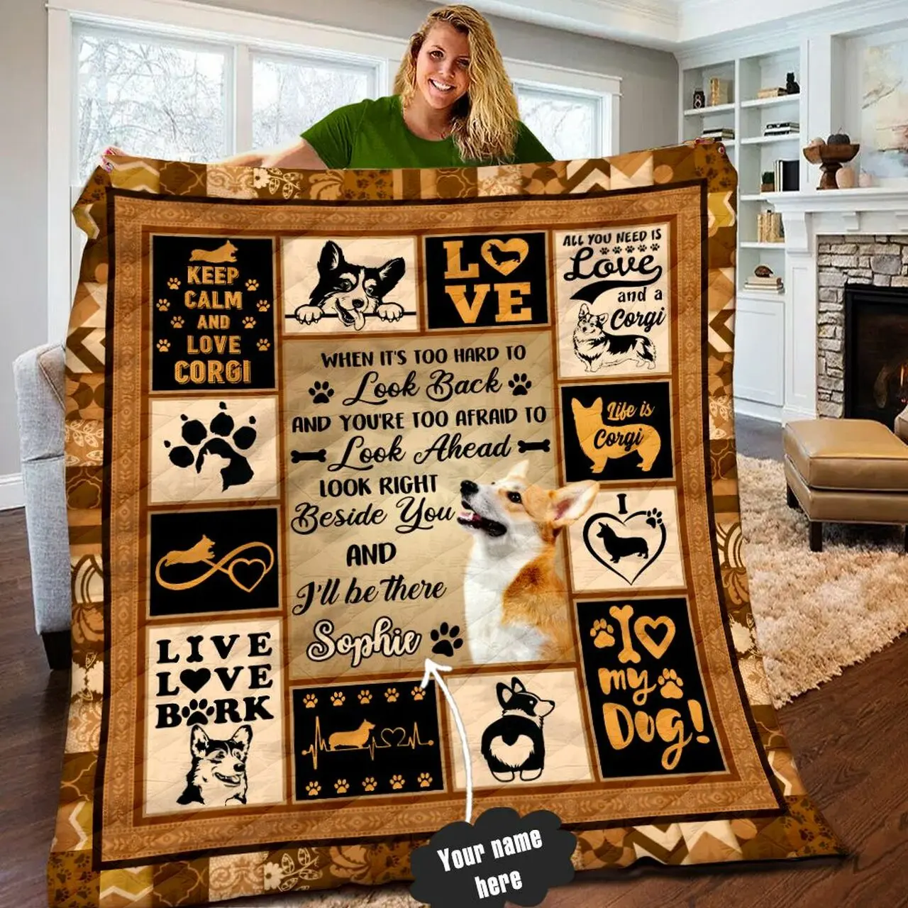 Corgi Personalized Quilt Blanket LML190681DT and Home Decor