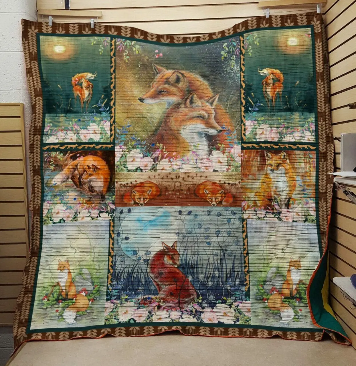 Couple Fox Quilt and Home Decor