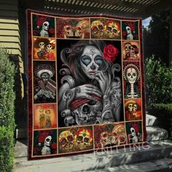 Couple Skull Quilt Blanket  Quilt and Home Decor