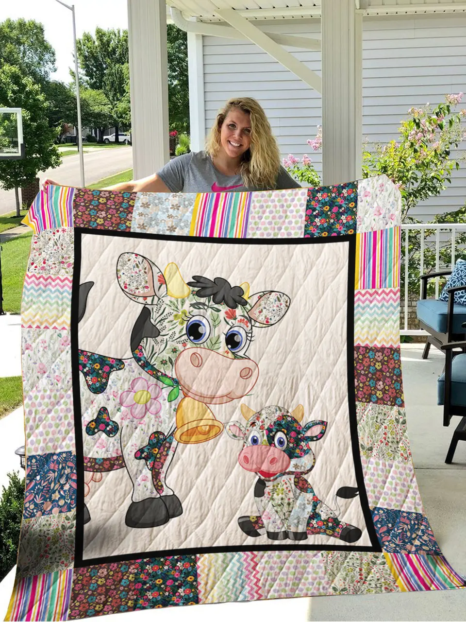 Cow 3D Customized Quilt TUH86375 PLEN2407 and Home Decor