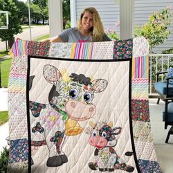 Cow 3D Customized Quilt TUH86375 PLEN2407 and Home Decor
