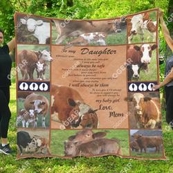 Cow And Calf To My Daughter C Awesome MYT200 3D Customized Quilt and Home Decor