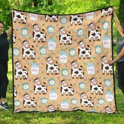 Cow Bottle Of Milk Pattern DHCDHC DT1910 Quilt Blanket and Home Decor
