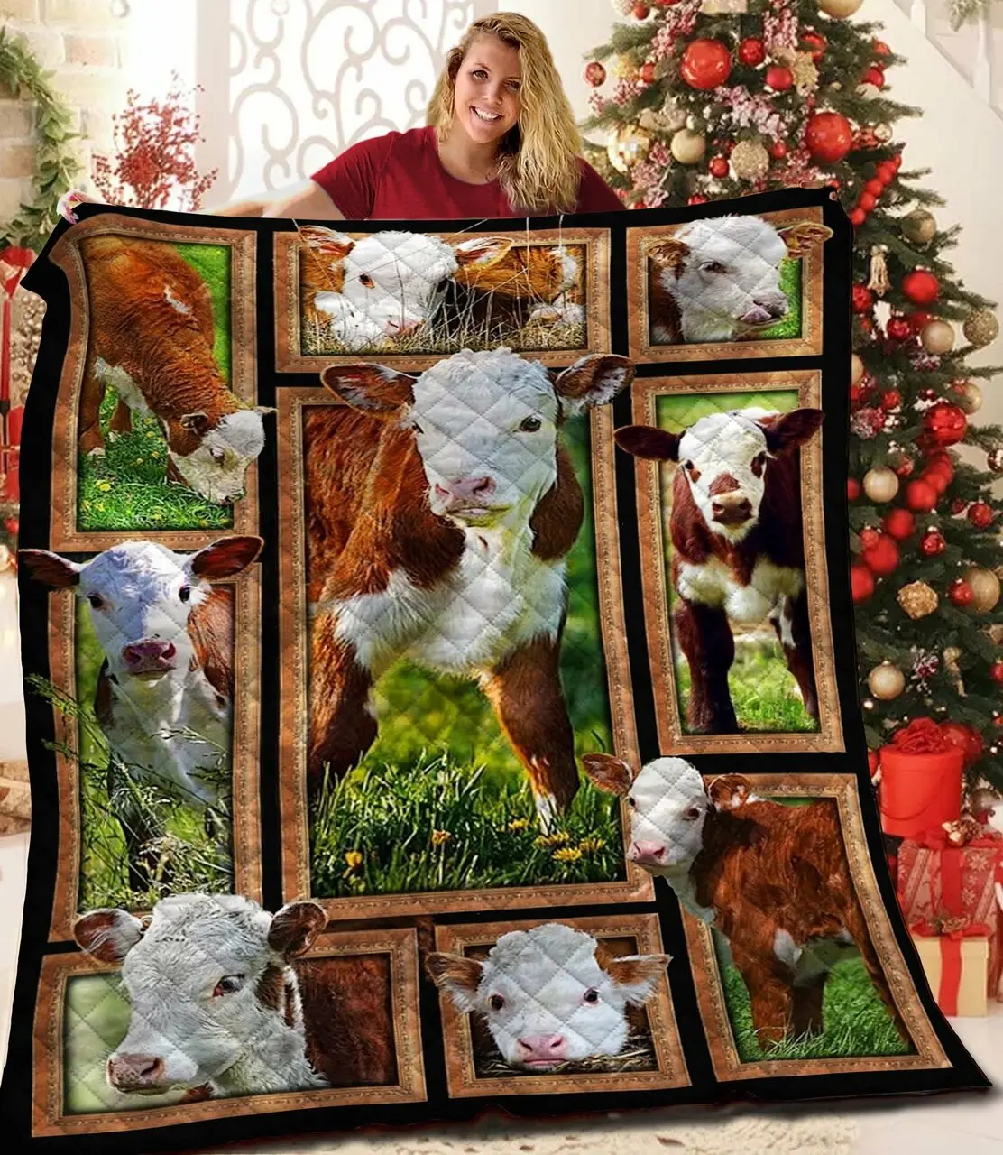 Cow Jfj Quilt Xrv and Home Decor
