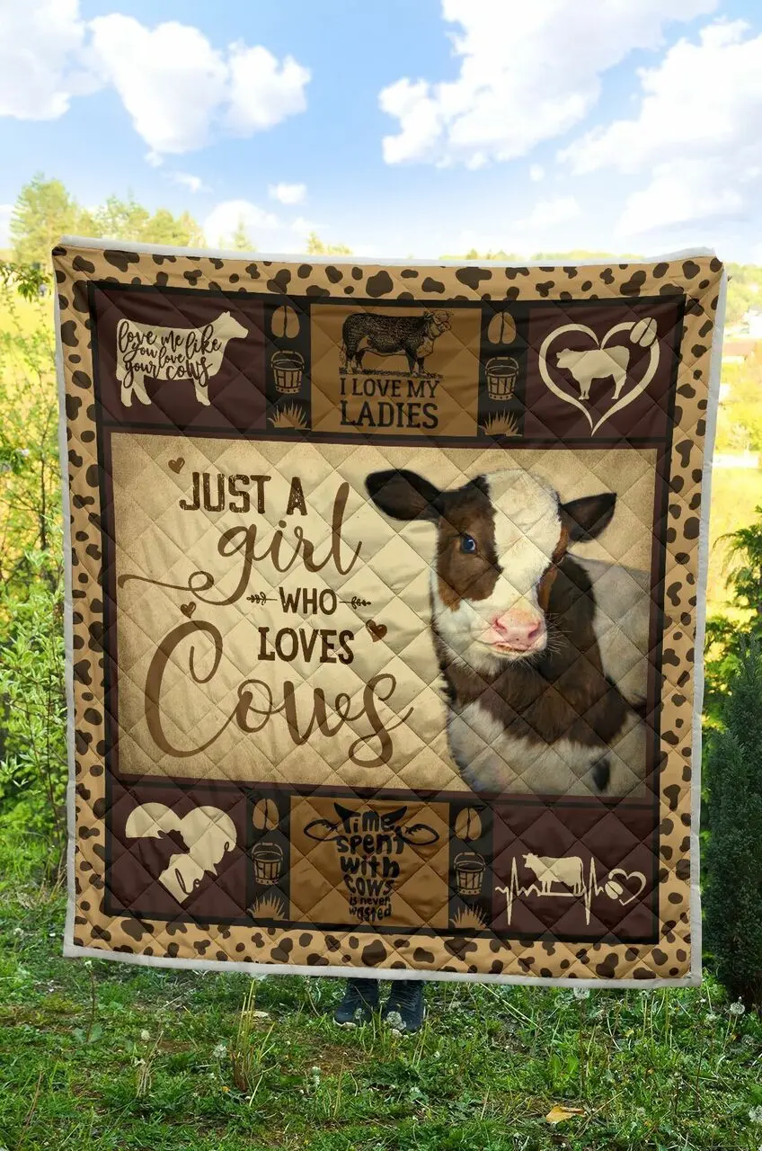 Cow Love Me Like You Love Your Cows Quilt Blanket Great Customized Blanket Gifts For Birthday Christmas Thanksgiving and Home Decor