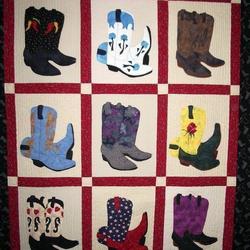 Cowboy Boots Hur Quilt wt and Home Decor