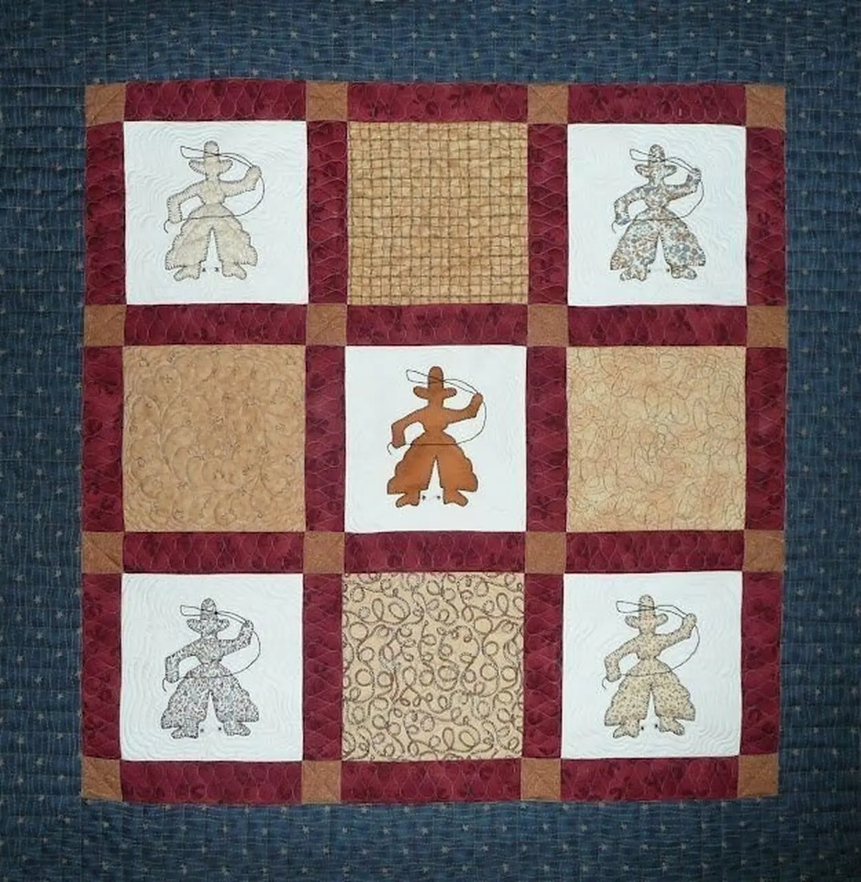 Cowboy Hur Quilt sg and Home Decor