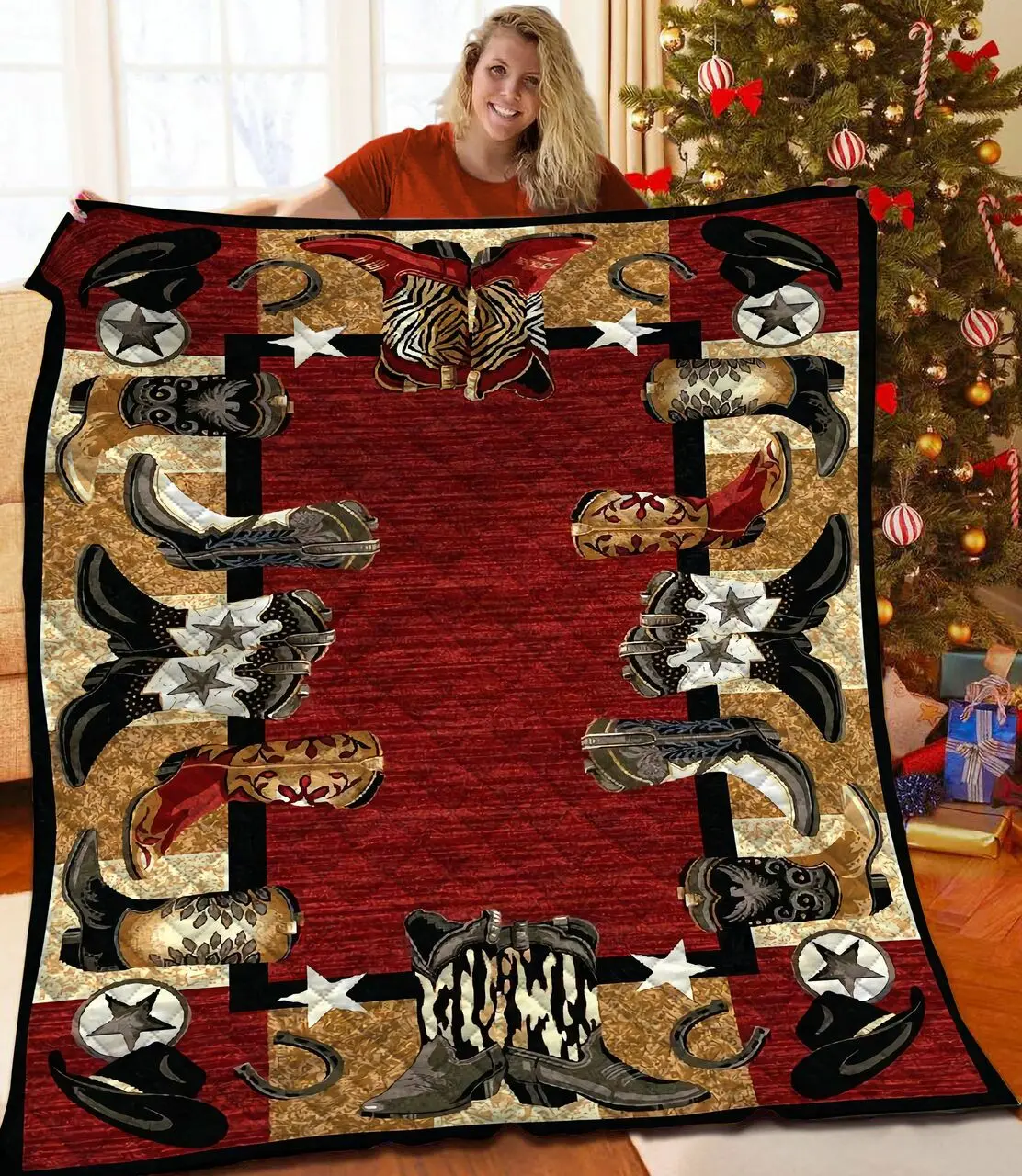 Cowboy Jfj Quilt Xmb and Home Decor