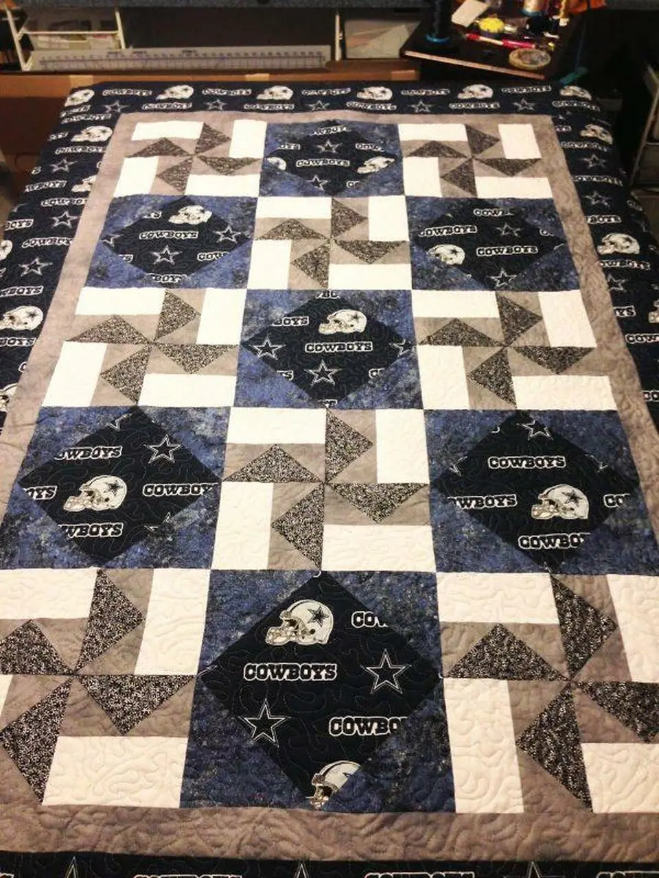 Cowboys Quilt Blanket Bn14 Quilt and Home Decor