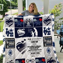 Cowboys - To My Grandson - Love Grandmom Quilt and Home Decor