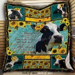 Cows And Sunflowers Hur Quilt yd and Home Decor