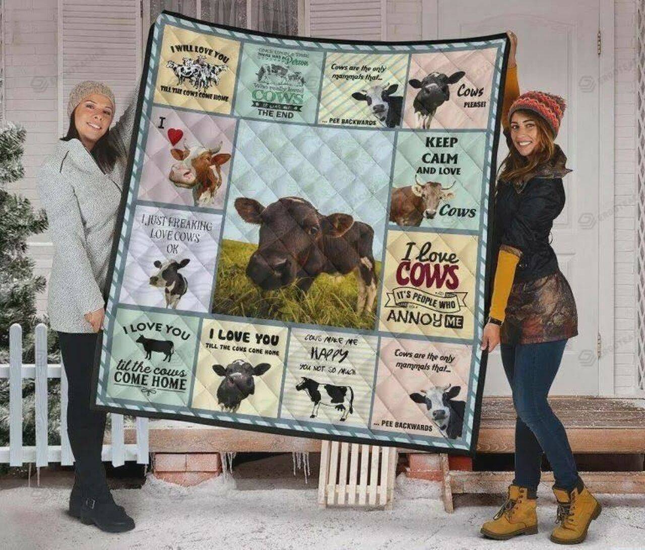 Cows I Love You Till The Cows Come Home Quilt Blanket Great Customized Blanket Gifts For Birthday Christmas Thanksgiving and Home Decor