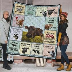 Cows I Love You Till The Cows Come Home Quilt Blanket Great Customized Blanket Gifts For Birthday Christmas Thanksgiving and Home Decor