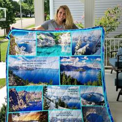Crater Lake Quilt Blanket and Home Decor