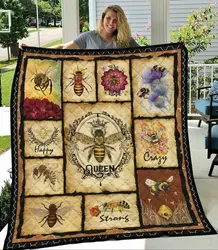 Crazy And Strong Bee Queen Quilt Blanket Great Customized Blanket Gifts For Birthday Christmas Thanksgiving and Home Decor