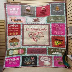 Crazy Baking Lady Quilt Blanket Great Customized Blanket Gifts For Birthday Christmas Thanksgiving and Home Decor