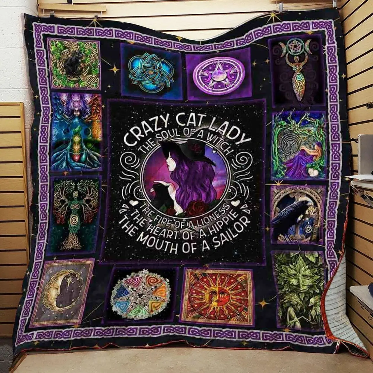 Crazy Cat Lady Wicca Quilt Blanket ABC07113500 and Home Decor