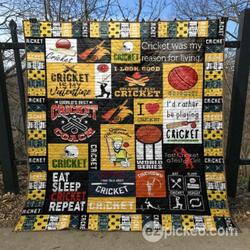 Cricket Is My Valentine Quilt Blanket Tm99  Quilt and Home Decor