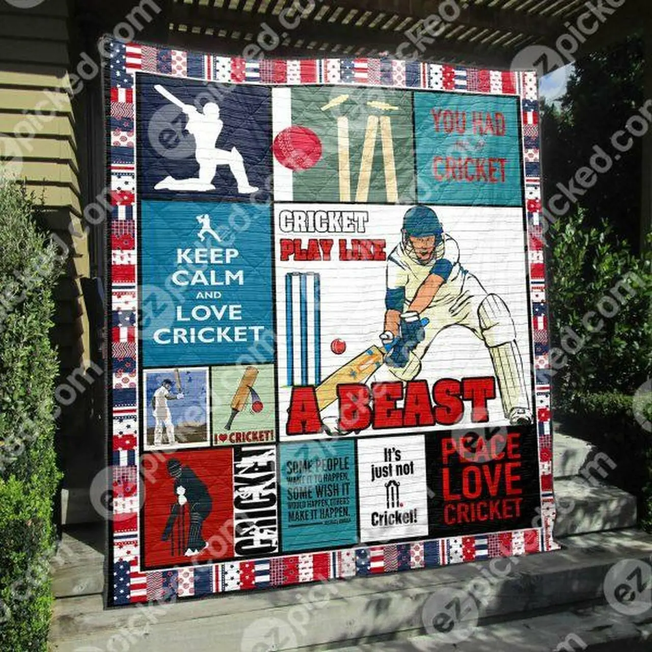 Cricket Play Like A Beast Quilt Blanket Vh09 Quilt and Home Decor