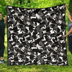 Crow Illustration Pattern DHCDHC DT1910 Quilt Blanket and Home Decor