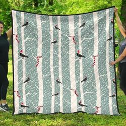 Crows Christmas Hat Scarf DHCDHC DT1910 Quilt Blanket and Home Decor