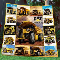 Ctpt B310717 Caterpillar Truck Quilt Blanket  Quilt and Home Decor