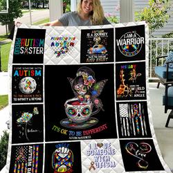 Cup Girl Autism Blanket Quilt  Quilt and Home Decor