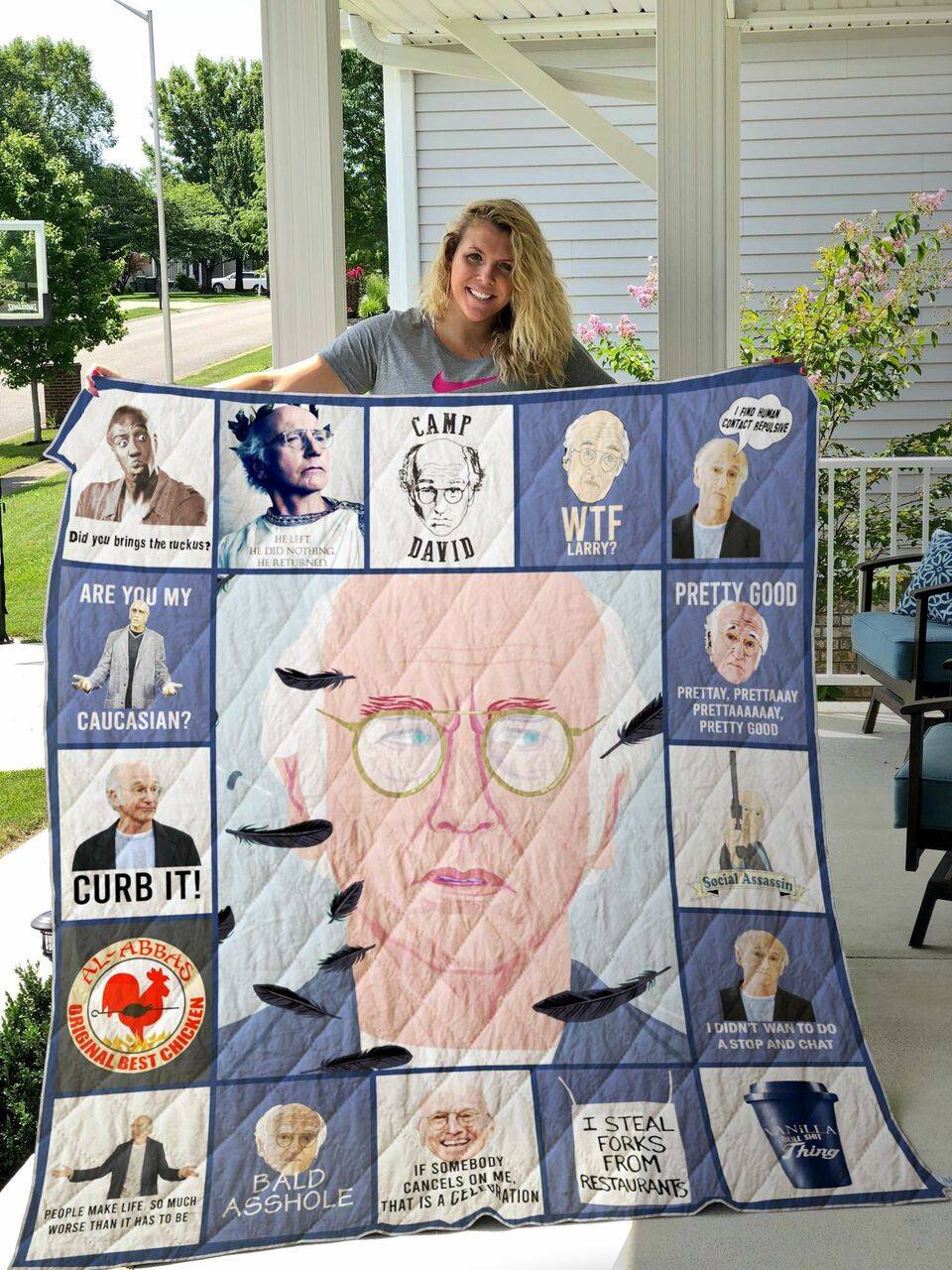 Curb Your Enthusiasm Quilt Blanket and Home Decor