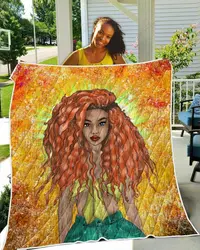 Curly Naptural Hair Art TH2309175CL Quilt Blanket and Home Decor