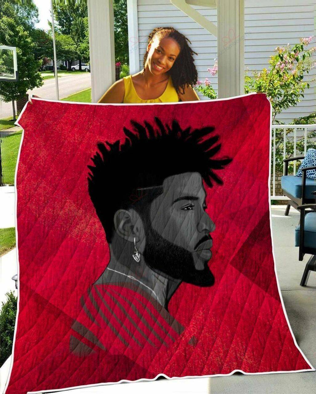 Curly Natural Hair Artwork TH2309176CL Quilt Blanket and Home Decor