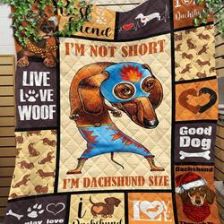 Custom Blanket Funny Dachshund Dog Blanket - Quilt Blanket and Home Decor