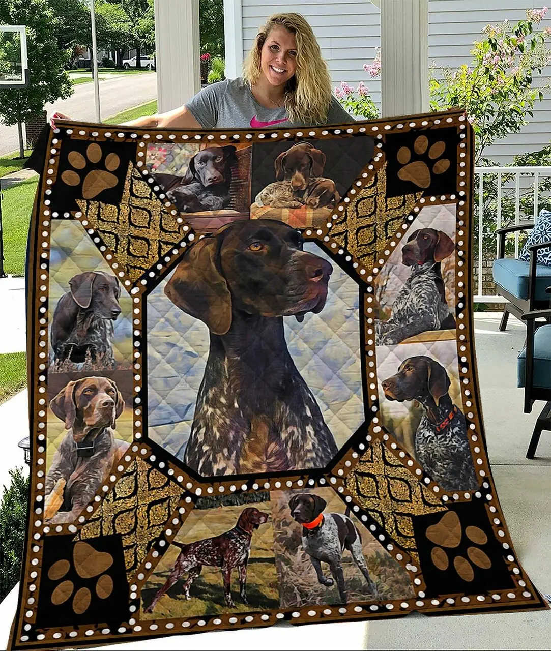 Custom Blanket German Shorthaired Pointer Dog Blanket - Quilt Blanket and Home Decor