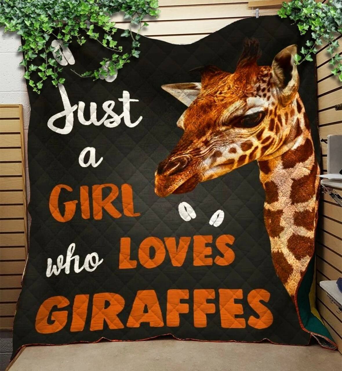 Custom Blanket Just A Girl Who Loves Giraffes Blanket - Quilt Blanket and Home Decor
