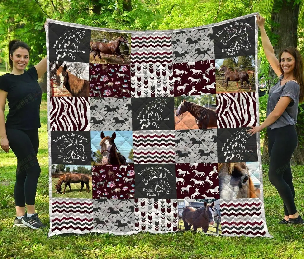 Custom DVQ20102801 Horse Quilt Bed Set & Quilt Blanket and Home Decor