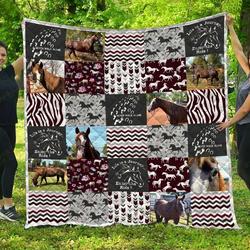 Custom DVQ20102801 Horse Quilt Bed Set & Quilt Blanket and Home Decor