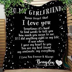 Custom Name Blankets Personalized To My Girlfriend Blanket - Gift For Girlfriend - Quilt Blanket and Home Decor