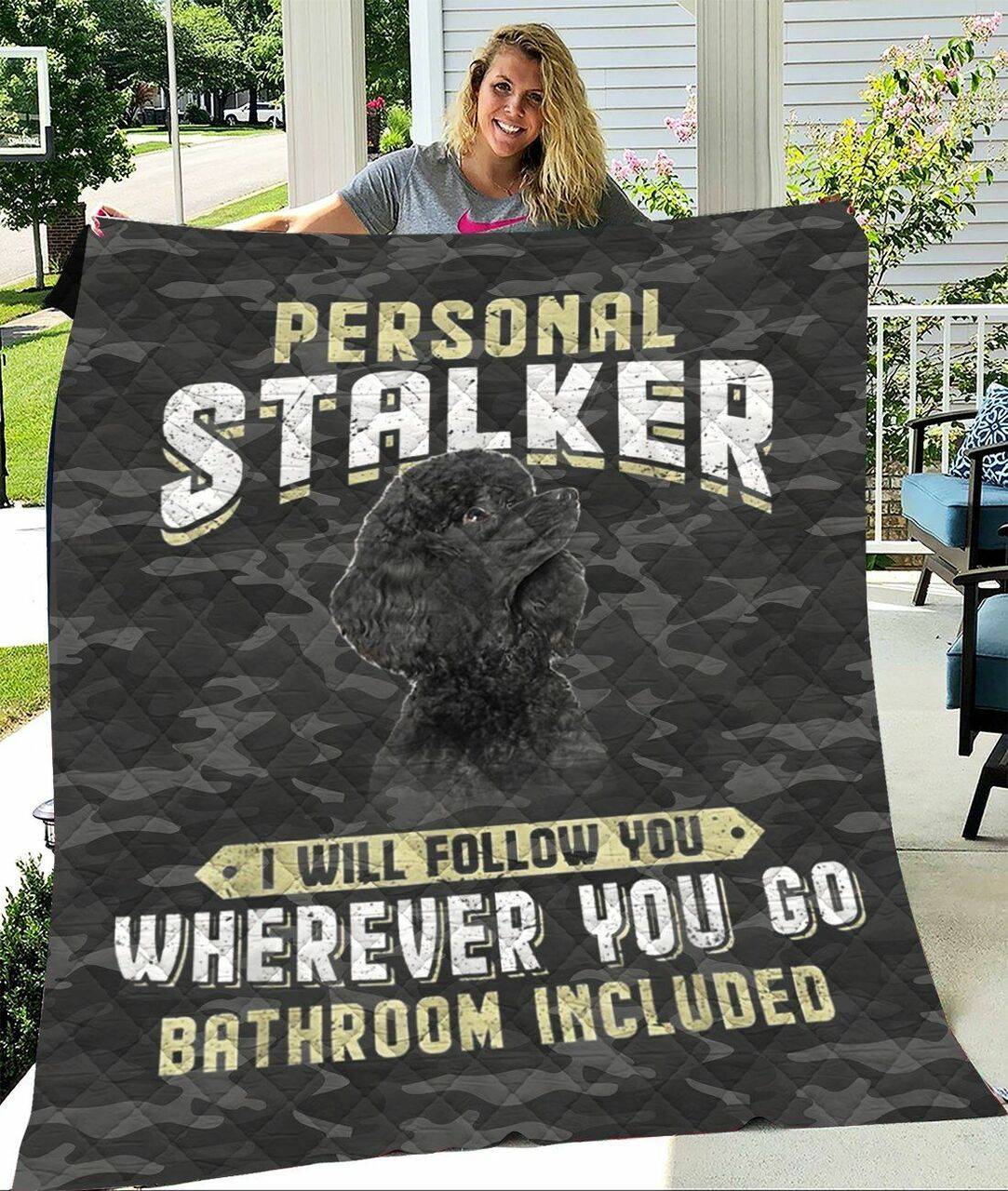 Custom Poodle Black Dog Jfj Quilt Tmf and Home Decor