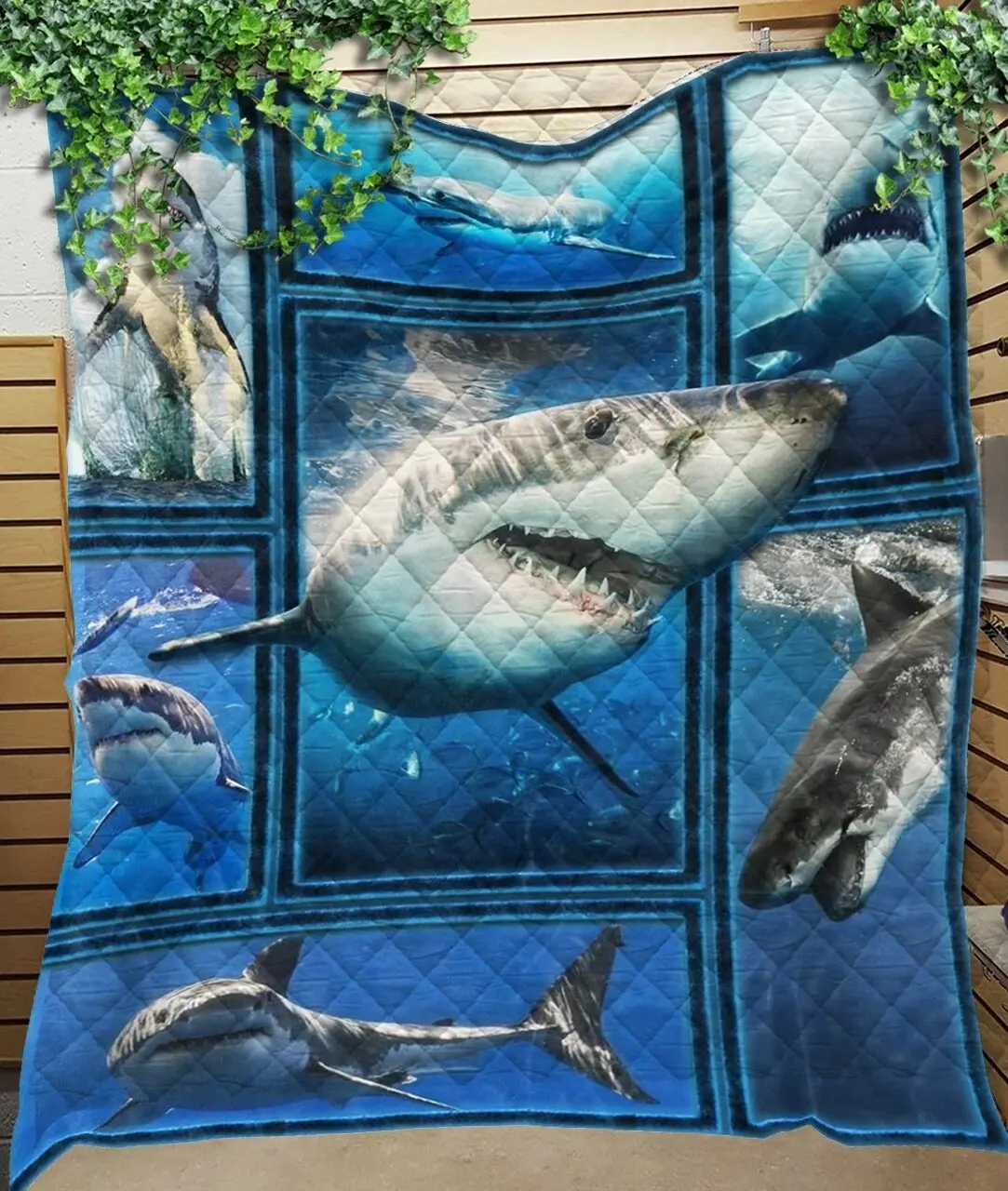 Custom Quilt Blanket Shark 3D Blanket - Quilt Blanket and Home Decor