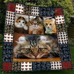 Cute American Curl Cat Pet Lover Blanket Th1807 Quilt and Home Decor