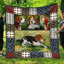 Cute Beagle Pets Dog Quilt Blanket Great Customized Blanket Gifts For Birthday Christmas Thanksgiving    and Home Decor