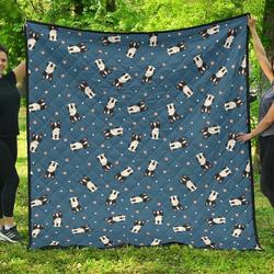 Cute Boston Terrier Dog Spattern DHCDHC DT1910 Quilt Blanket and Home Decor