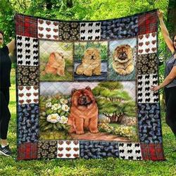 Cute Chowchow Pets Dog Blanket Th1807 Quilt and Home Decor