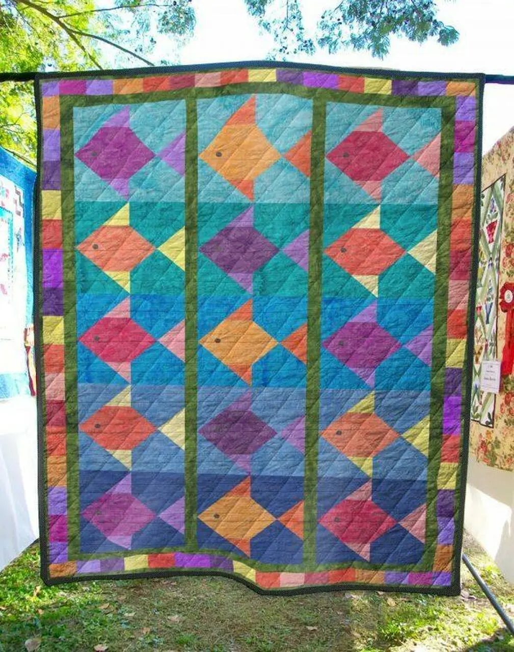 Cute Fishing Quilt Blanket Quilt and Home Decor